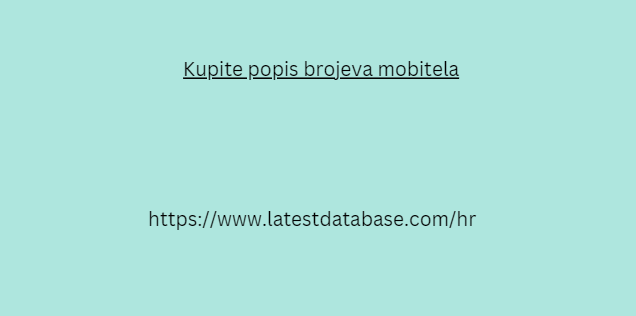 Kupite popis brojeva mobitela